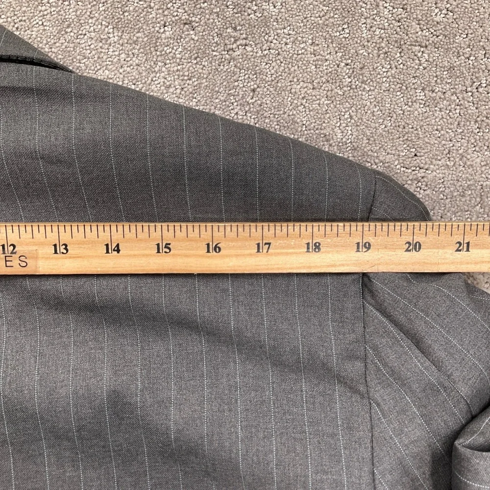 Hickey Freeman Blazer Mens 44R Gray Pinstripe Madison‎ Wool Suit Jacket USA VTG